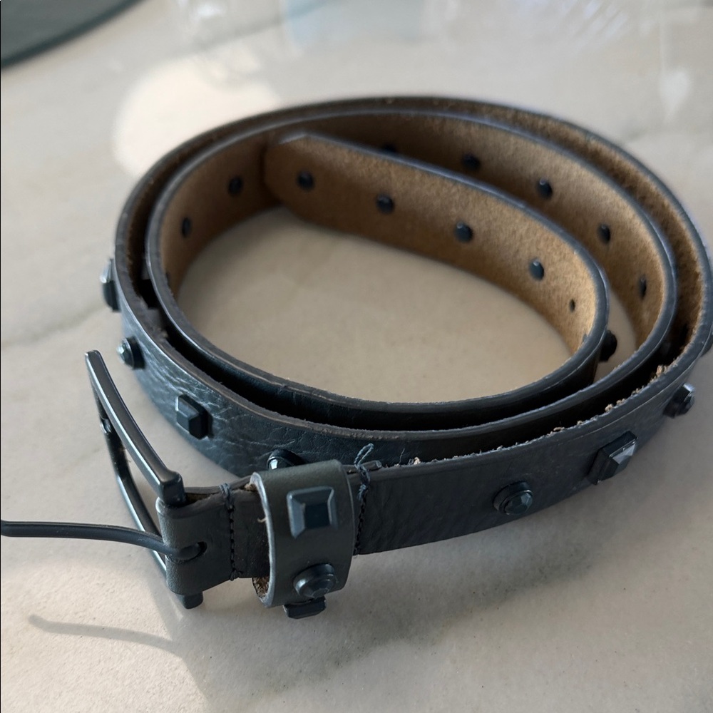 J. Crew Blue Studded Leather Belt